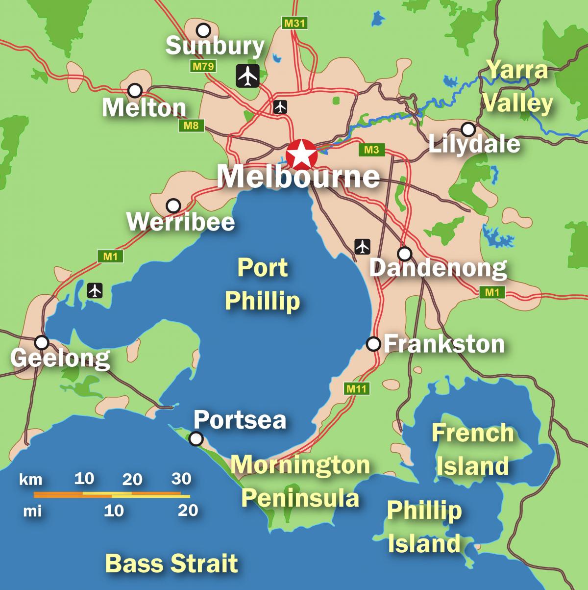 Карта города Мельбурн