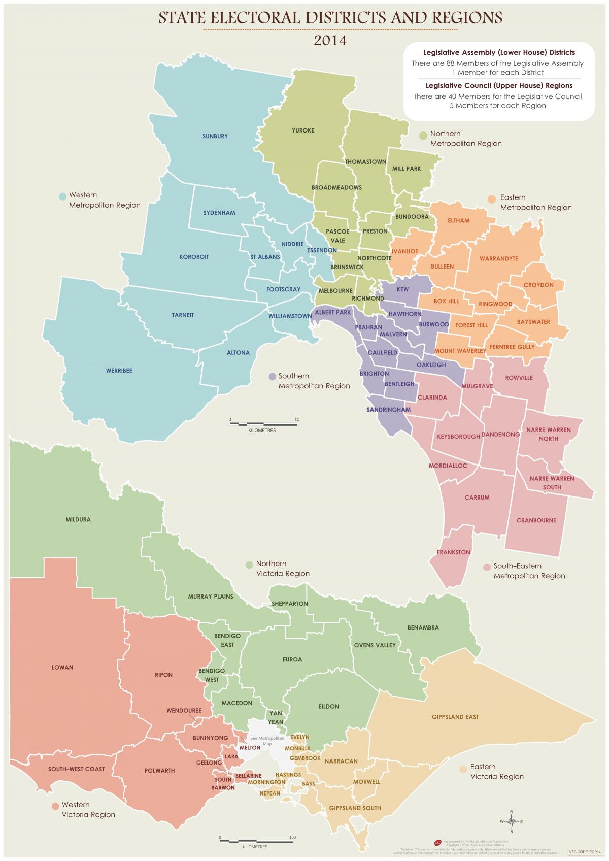 Карта района Мельбурна
